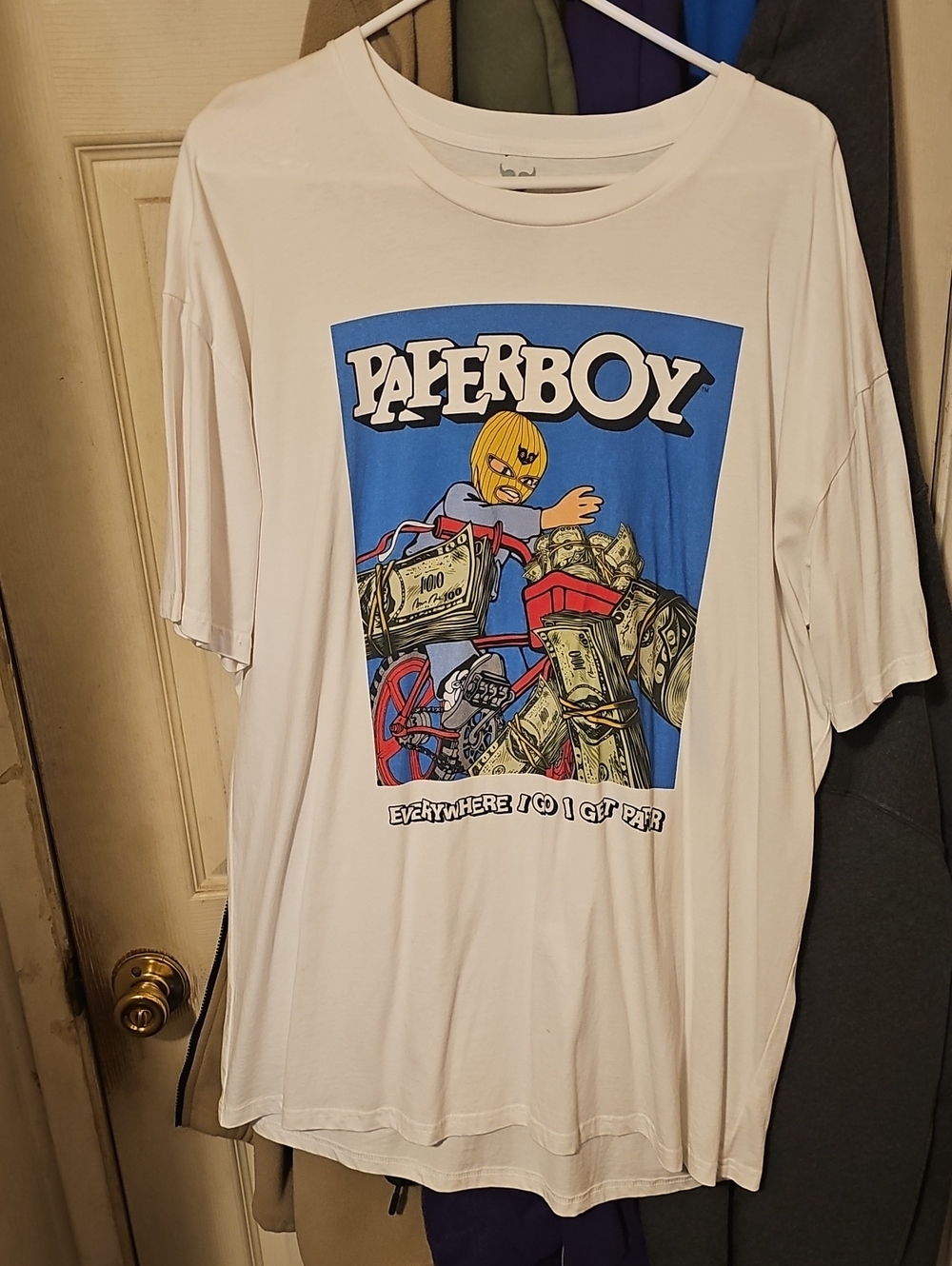 White Paperboy Graphic Short Sleeve Tee